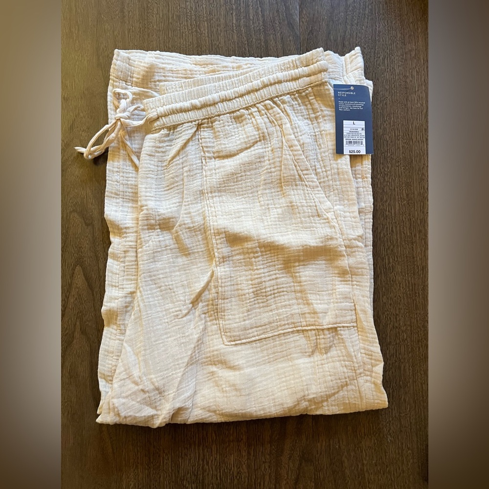 NWT Universal Thread Cream Wide Leg Pants - Linen
